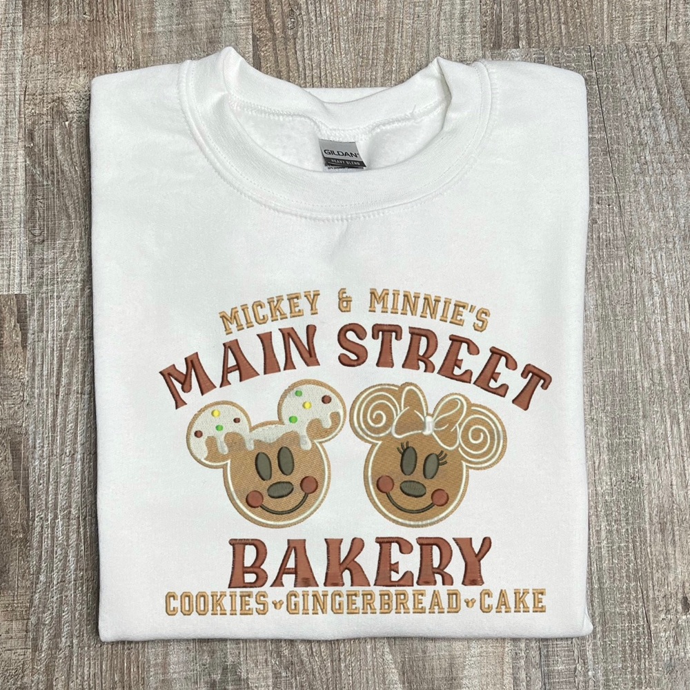 Mickey Minnie Christmas bakery embroidered Crewneck